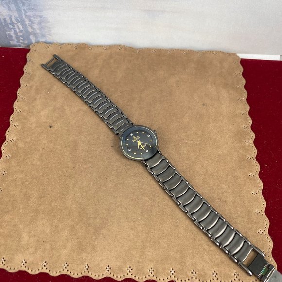 Fabulous Swistar Black Metal Link Crystal Watch - Picture 5 of 9